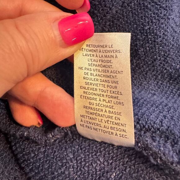 Caslon Jacket Womens XL Heather Blue Open Front Knit Cotton Shawl Collar Pockets - Picture 5 of 9